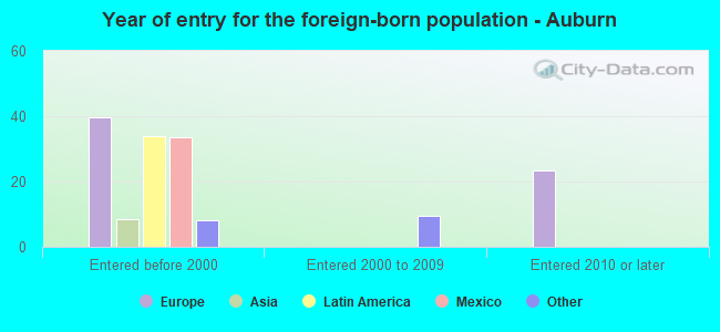 Year of entry for the foreign-born population - Auburn