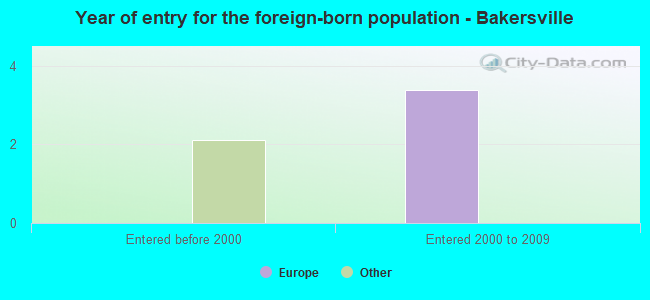 Year of entry for the foreign-born population - Bakersville