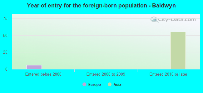 Year of entry for the foreign-born population - Baldwyn