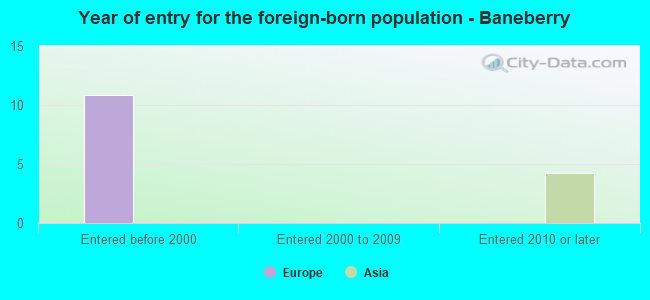 Year of entry for the foreign-born population - Baneberry