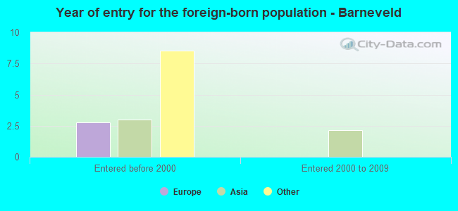 Year of entry for the foreign-born population - Barneveld