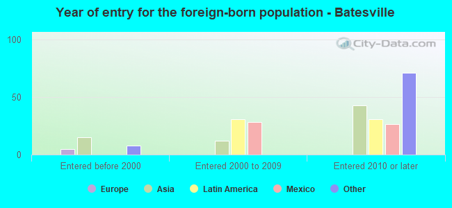 Year of entry for the foreign-born population - Batesville