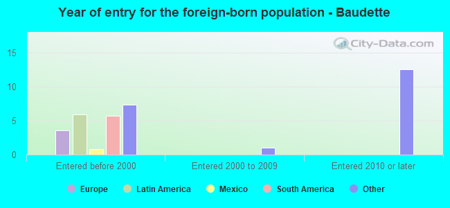 Year of entry for the foreign-born population - Baudette