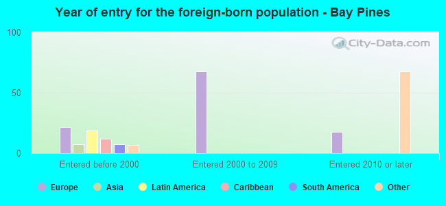 Year of entry for the foreign-born population - Bay Pines