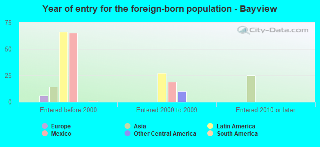 Year of entry for the foreign-born population - Bayview