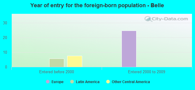 Year of entry for the foreign-born population - Belle