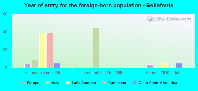 Year of entry for the foreign-born population - Bellefonte