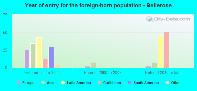 Year of entry for the foreign-born population - Bellerose