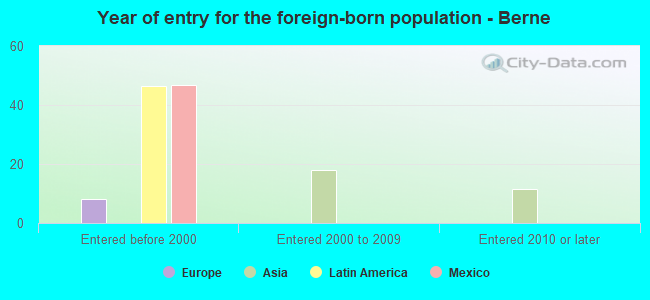 Year of entry for the foreign-born population - Berne