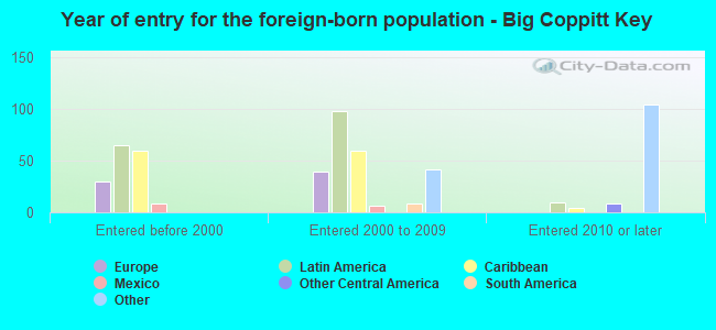 Year of entry for the foreign-born population - Big Coppitt Key
