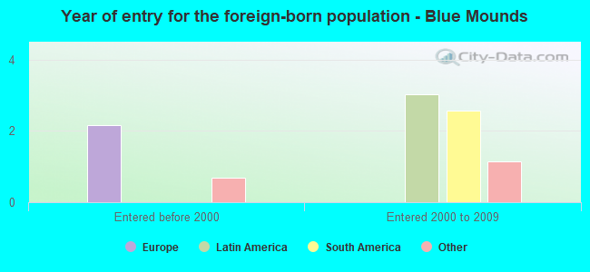 Year of entry for the foreign-born population - Blue Mounds