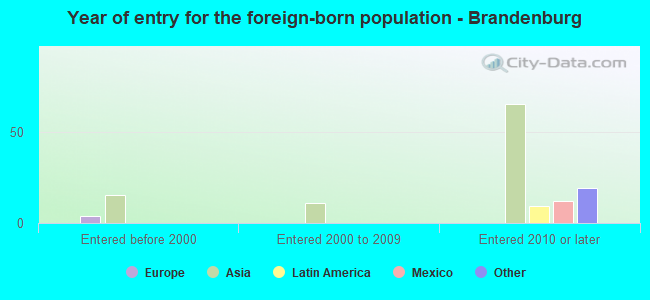 Year of entry for the foreign-born population - Brandenburg