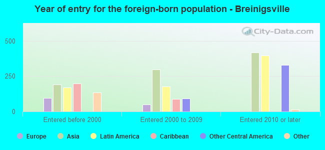 Year of entry for the foreign-born population - Breinigsville