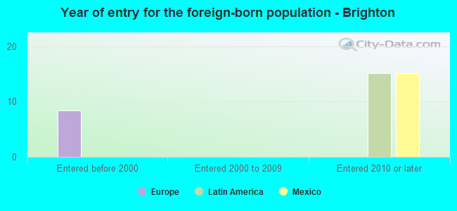 Year of entry for the foreign-born population - Brighton