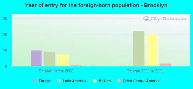 Year of entry for the foreign-born population - Brooklyn