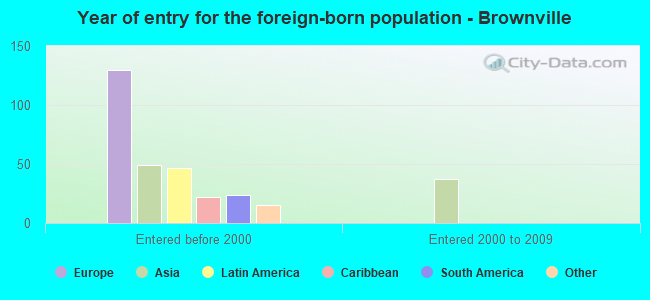 Year of entry for the foreign-born population - Brownville