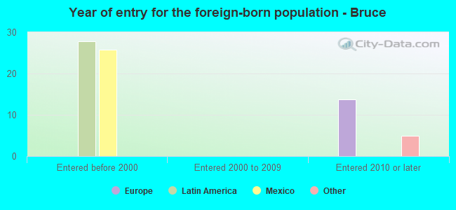 Year of entry for the foreign-born population - Bruce
