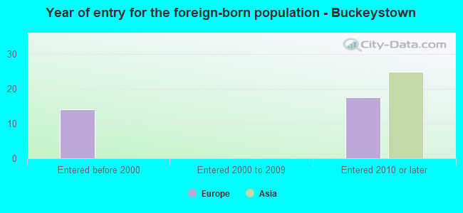 Year of entry for the foreign-born population - Buckeystown