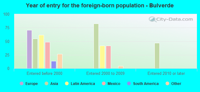 Year of entry for the foreign-born population - Bulverde