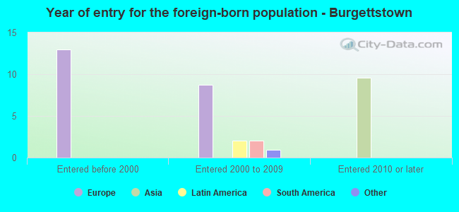 Year of entry for the foreign-born population - Burgettstown