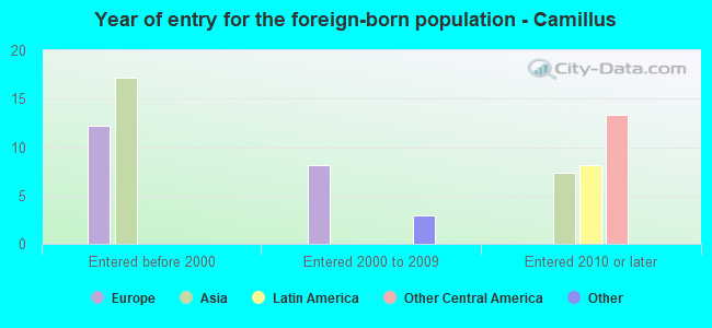 Year of entry for the foreign-born population - Camillus