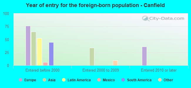 Year of entry for the foreign-born population - Canfield