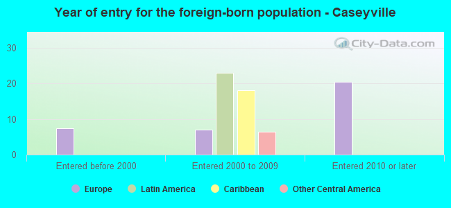 Year of entry for the foreign-born population - Caseyville