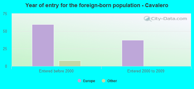 Year of entry for the foreign-born population - Cavalero