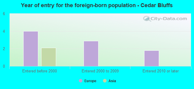 Year of entry for the foreign-born population - Cedar Bluffs
