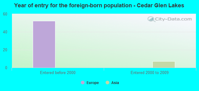 Year of entry for the foreign-born population - Cedar Glen Lakes