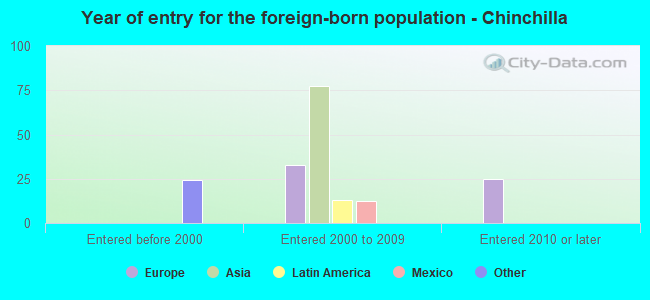 Year of entry for the foreign-born population - Chinchilla