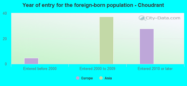 Year of entry for the foreign-born population - Choudrant