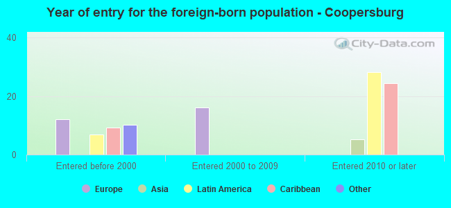 Year of entry for the foreign-born population - Coopersburg