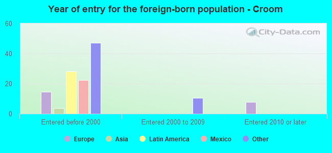 Year of entry for the foreign-born population - Croom