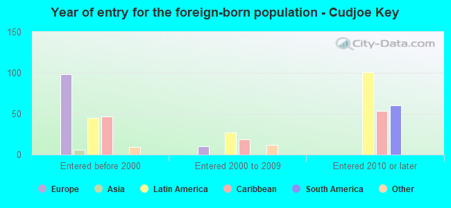 Year of entry for the foreign-born population - Cudjoe Key