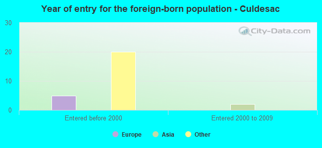 Year of entry for the foreign-born population - Culdesac