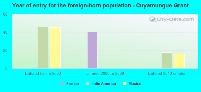 Year of entry for the foreign-born population - Cuyamungue Grant
