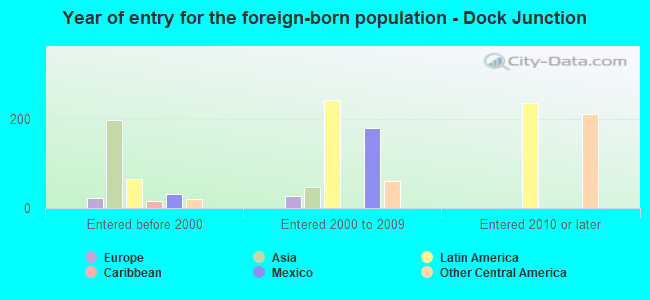 Year of entry for the foreign-born population - Dock Junction
