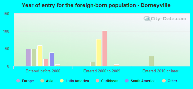 Year of entry for the foreign-born population - Dorneyville