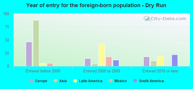 Year of entry for the foreign-born population - Dry Run