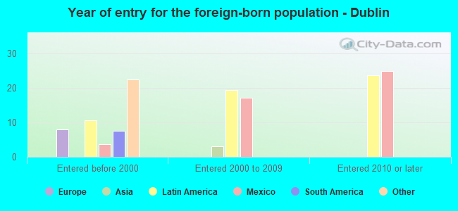 Year of entry for the foreign-born population - Dublin