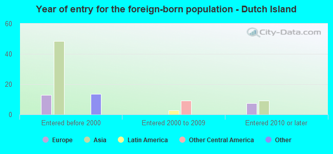 Year of entry for the foreign-born population - Dutch Island