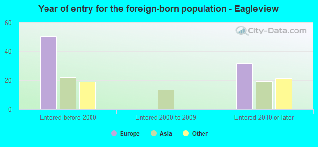Year of entry for the foreign-born population - Eagleview