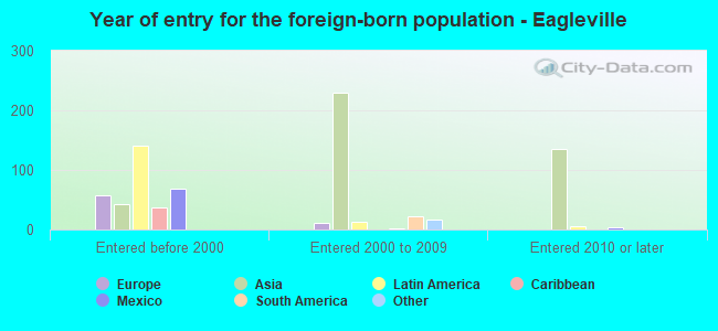 Year of entry for the foreign-born population - Eagleville