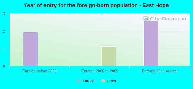 Year of entry for the foreign-born population - East Hope