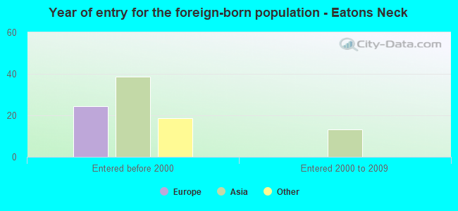 Year of entry for the foreign-born population - Eatons Neck