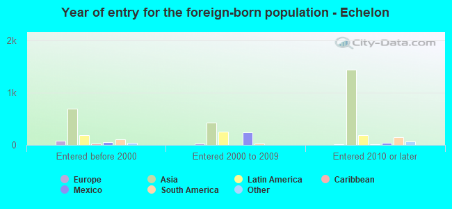 Year of entry for the foreign-born population - Echelon