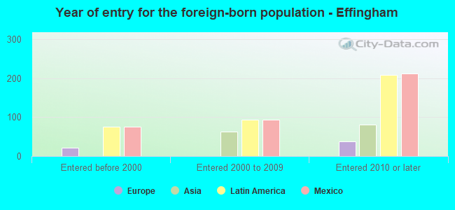 Year of entry for the foreign-born population - Effingham