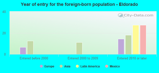Year of entry for the foreign-born population - Eldorado