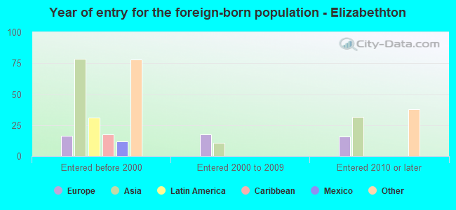 Year of entry for the foreign-born population - Elizabethton